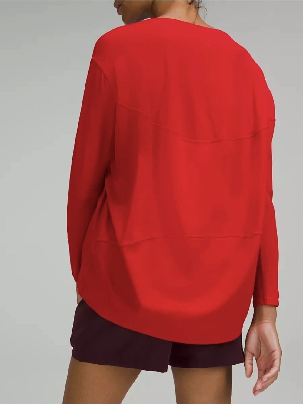 Lululemon Athletica Back In Action Long Sleeve Shirt size 4 Dark Red Run Gym